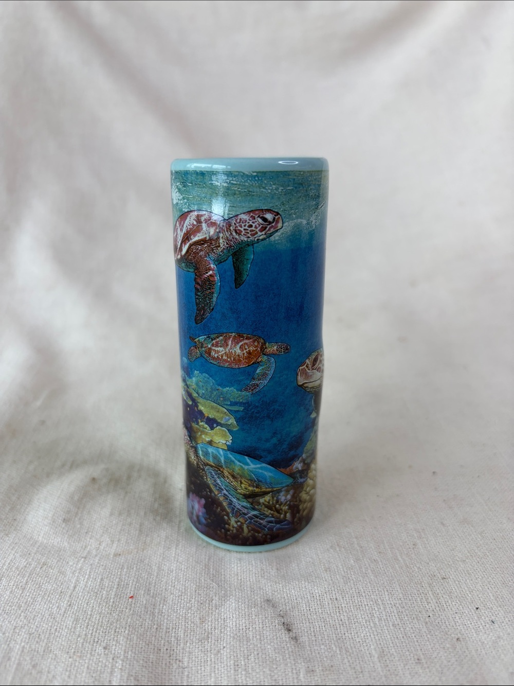 Ocean Turtle Ceramic shot glass  - Blue Sea Turtle Design